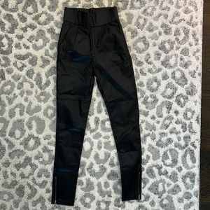 White Fox Leather Pants